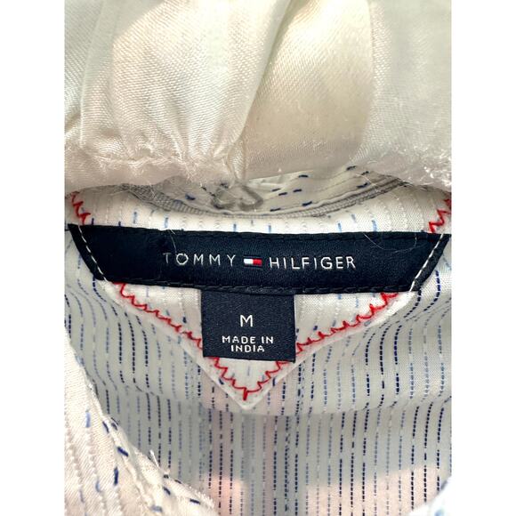 TOMMY HILFIGER White Button Down Shirt Stripe Back Detail Long Sleeve | Medium - Picture 6 of 8